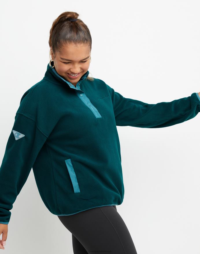 Champion explorer fleece pullover broderet script logo V6J661964 nathave/aqua tonic