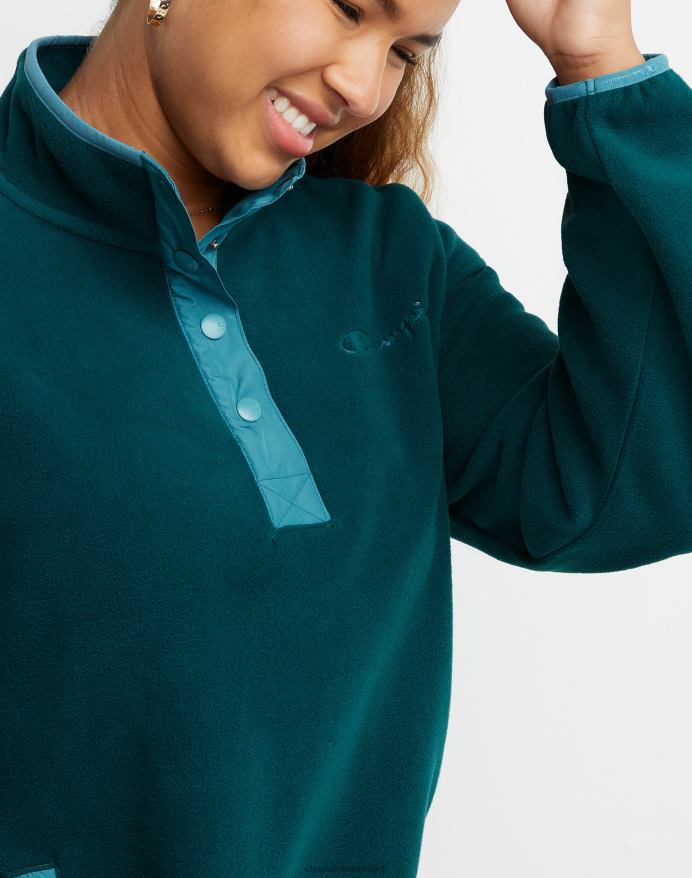 Champion explorer fleece pullover broderet script logo V6J661964 nathave/aqua tonic