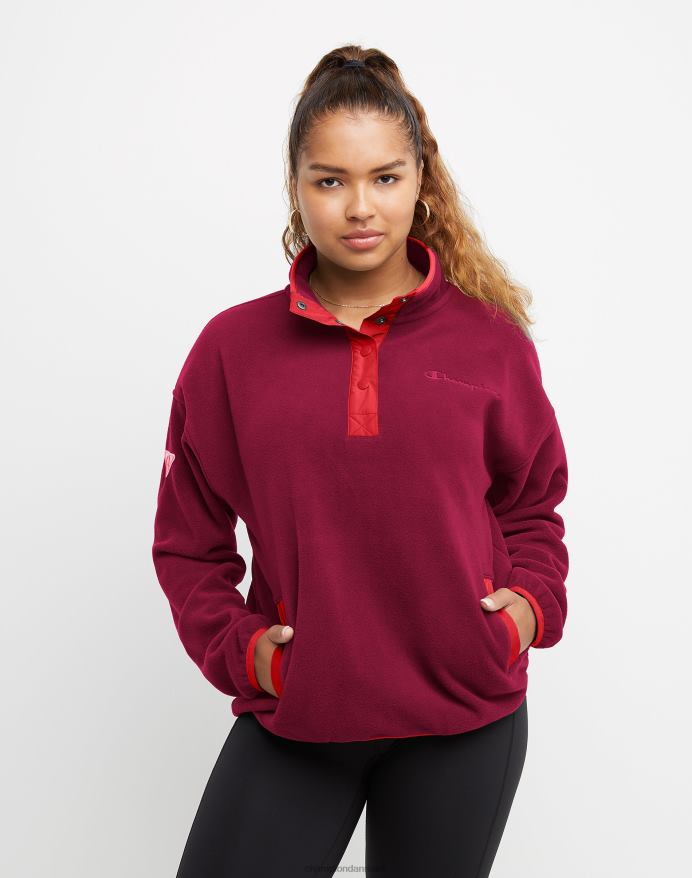 Champion explorer fleece pullover broderet script logo V6J661965 tartan rød/glad rød