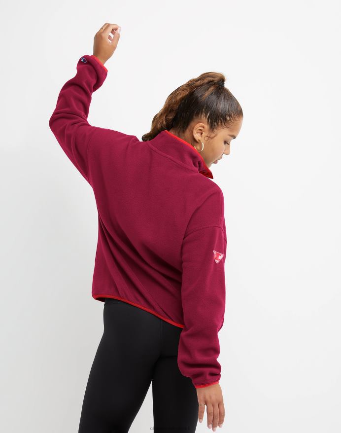 Champion explorer fleece pullover broderet script logo V6J661965 tartan rød/glad rød