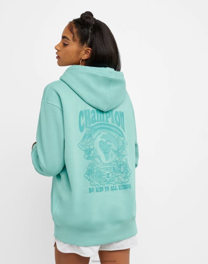 Champion fleece hættetrøje være venlig ren mint V6J66985 solfarve ren mynte