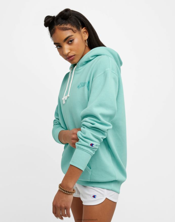 Champion fleece hættetrøje være venlig ren mint V6J66985 solfarve ren mynte