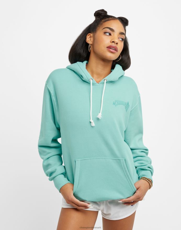 Champion fleece hættetrøje være venlig ren mint V6J66985 solfarve ren mynte