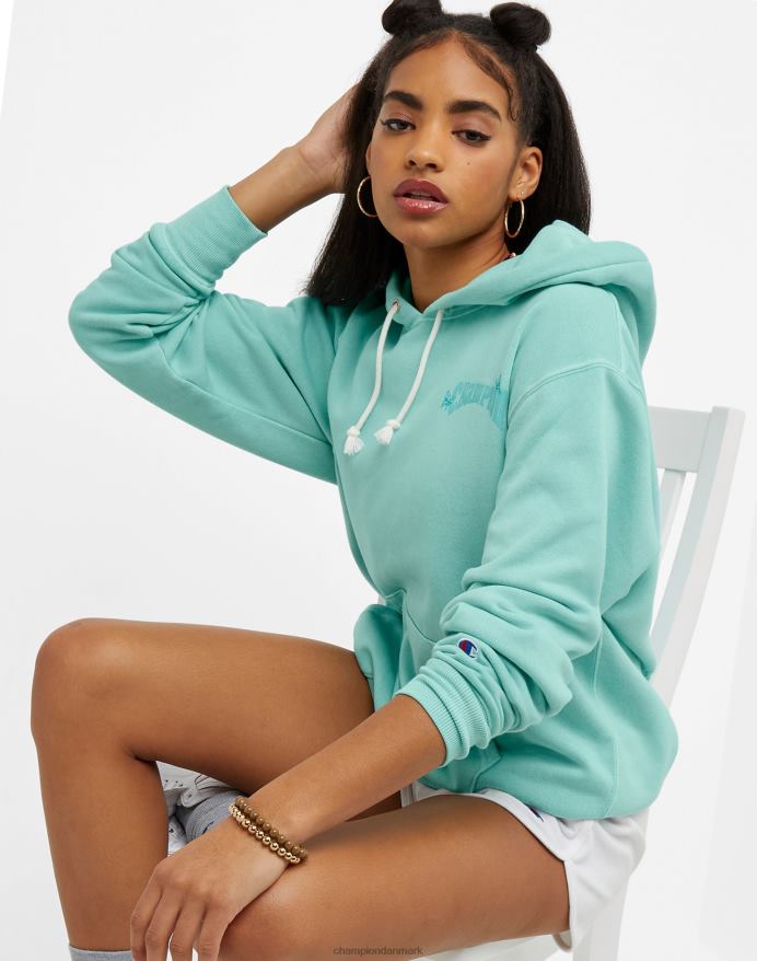 Champion fleece hættetrøje være venlig ren mint V6J66985 solfarve ren mynte