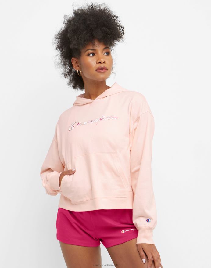 Champion hættetrøje pink swirl grafik V6J66982 bleg blush pink