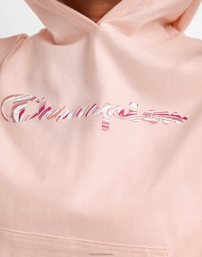 Champion hættetrøje pink swirl grafik V6J66982 bleg blush pink