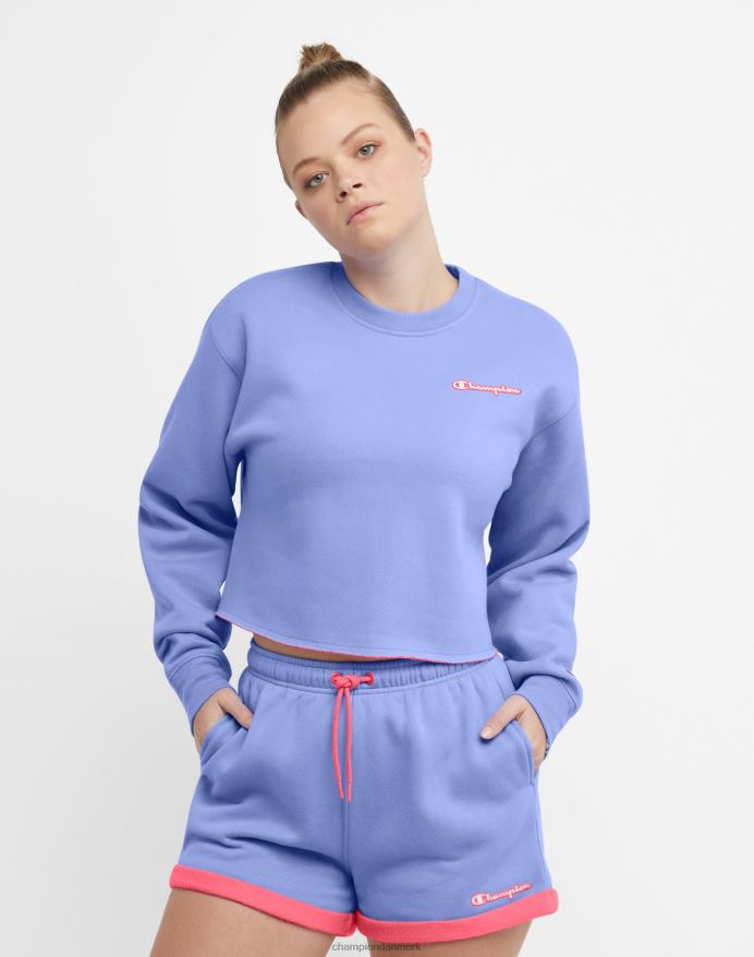 Champion klassisk fleece crew vendbart c-logo V6J661035 charmerende blå/glad pink