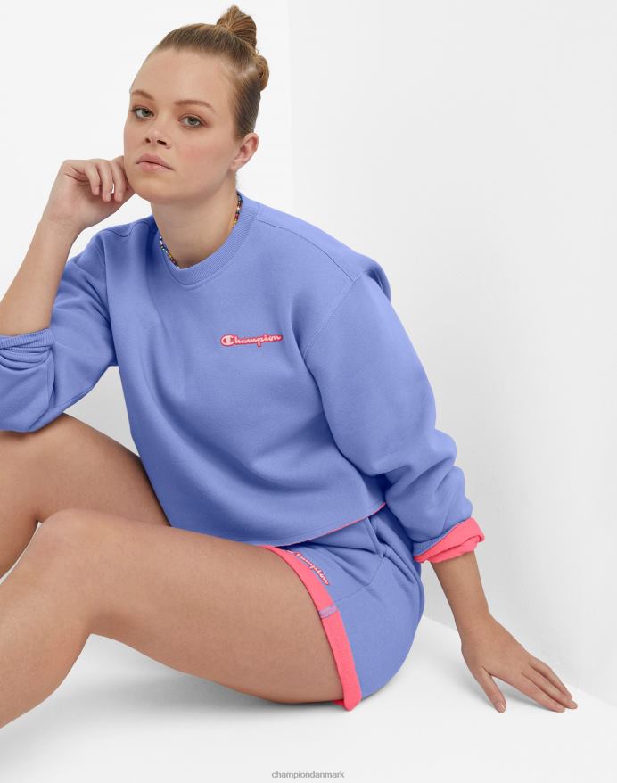Champion klassisk fleece crew vendbart c-logo V6J661035 charmerende blå/glad pink