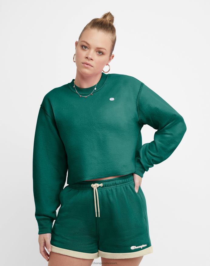 Champion klassisk fleece crew vendbart c-logo V6J661036 everglade grøn/kridhvid