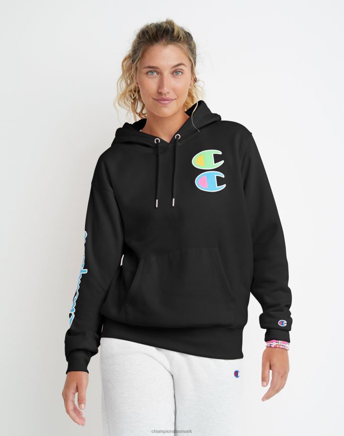 Champion klassisk fleece oversized hættetrøje c stak V6J661962 sort