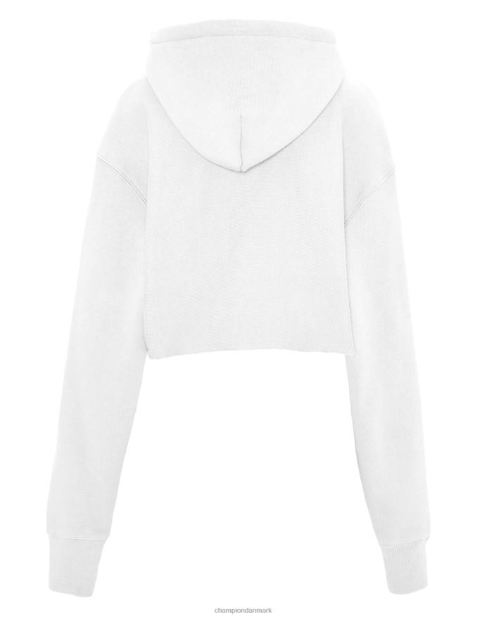 Champion omvendt vævet cropped cut-off hættetrøje c logo V6J661042 hvid