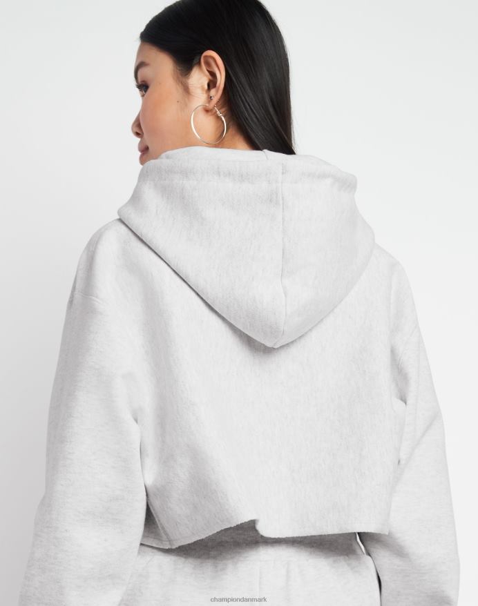 Champion omvendt vævet cropped cut-off hættetrøje c logo V6J661043 sølvgrå