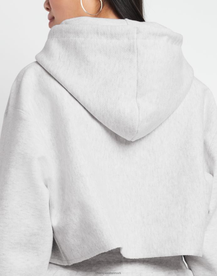 Champion omvendt vævet cropped cut-off hættetrøje c logo V6J661043 sølvgrå