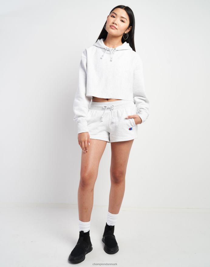 Champion omvendt vævet cropped cut-off hættetrøje c logo V6J661043 sølvgrå