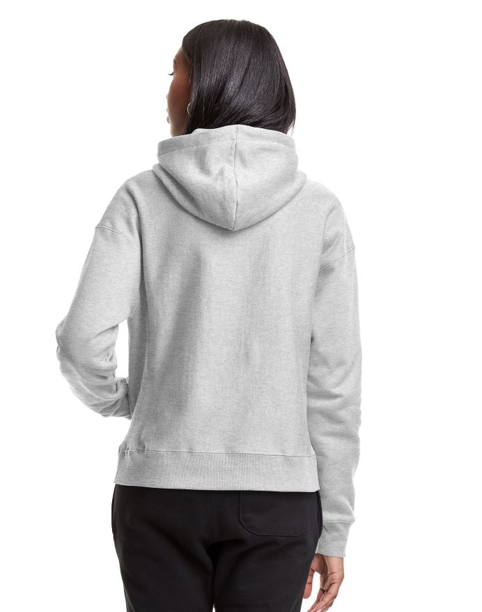 Champion omvendt vævet hættetrøje c-logo V6J66952 sølvgrå