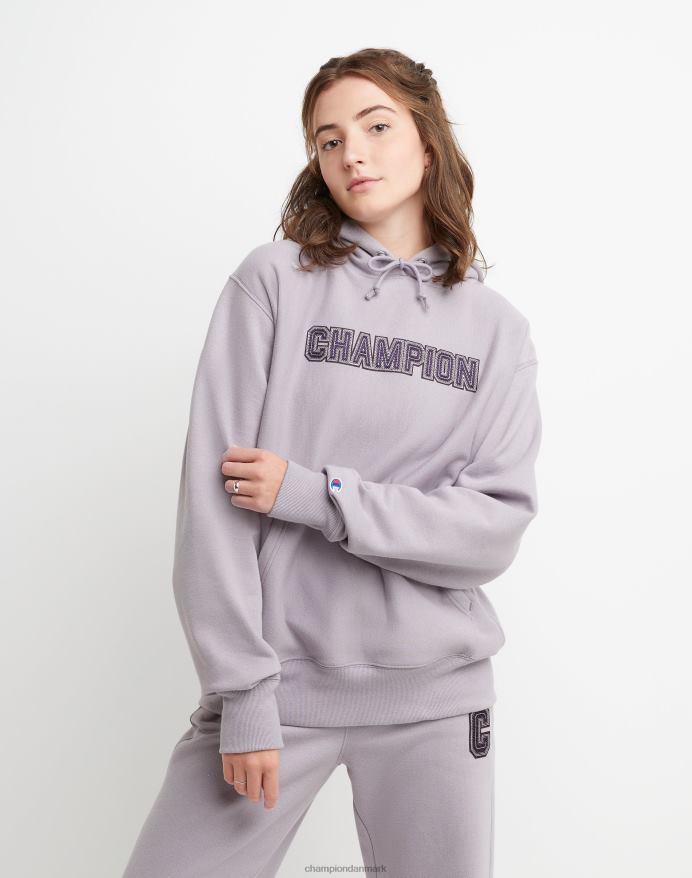 Champion oversized omvendt vævet hættetrøje blokspiral V6J661954 røget syren