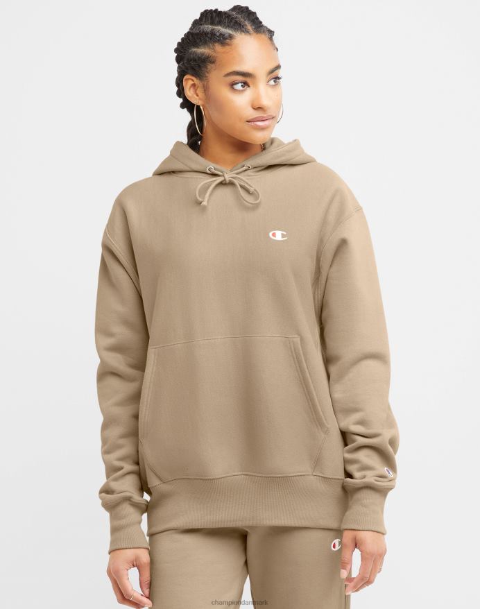 Champion oversized omvendt vævet hættetrøje c-logo V6J66938 land valnød