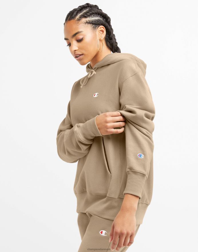 Champion oversized omvendt vævet hættetrøje c-logo V6J66938 land valnød