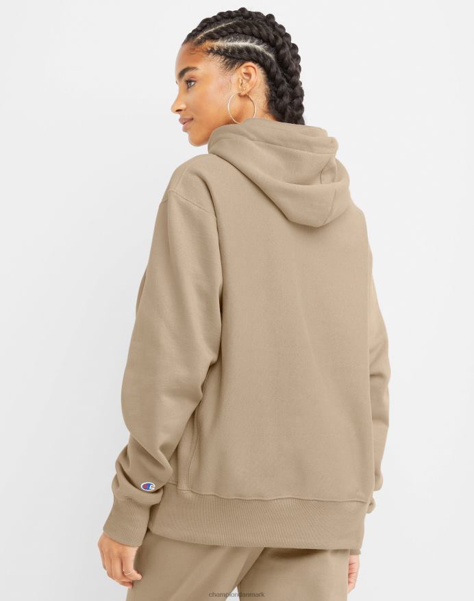 Champion oversized omvendt vævet hættetrøje c-logo V6J66938 land valnød