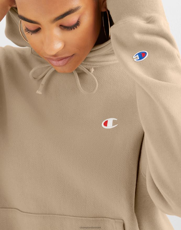 Champion oversized omvendt vævet hættetrøje c-logo V6J66938 land valnød