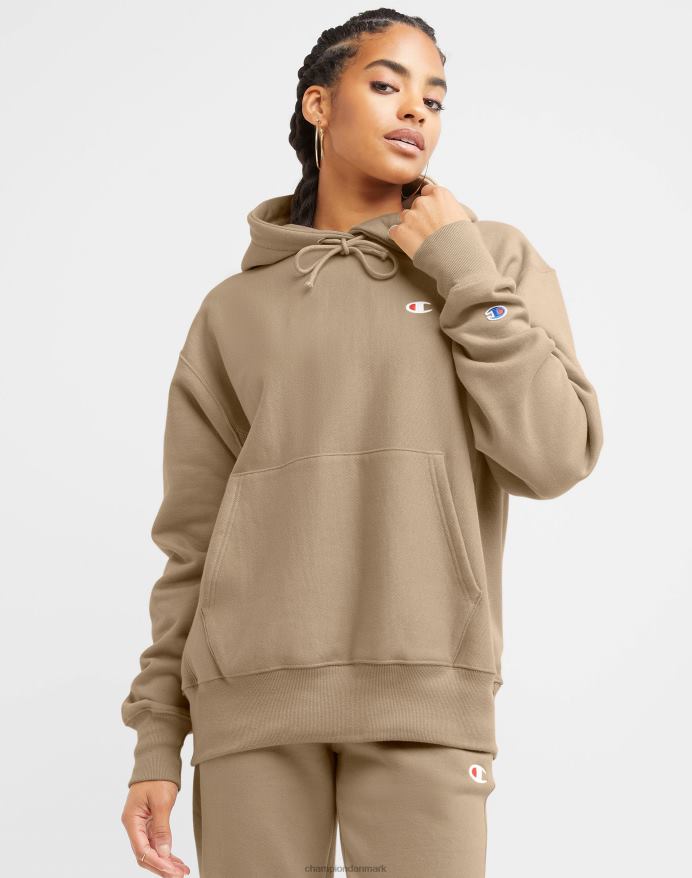 Champion oversized omvendt vævet hættetrøje c-logo V6J66938 land valnød
