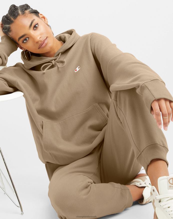 Champion oversized omvendt vævet hættetrøje c-logo V6J66938 land valnød