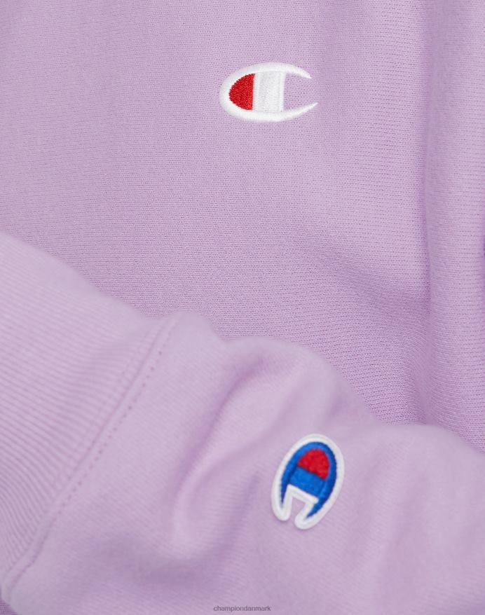 Champion oversized omvendt vævet hættetrøje c-logo V6J66939 bleg iris lilla