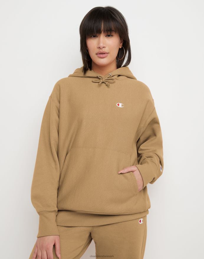 Champion oversized omvendt vævet hættetrøje c-logo V6J66942 quarry tan