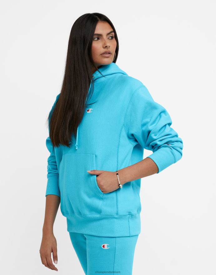 Champion oversized omvendt vævet hættetrøje c-logo V6J66944 lys himmelblå