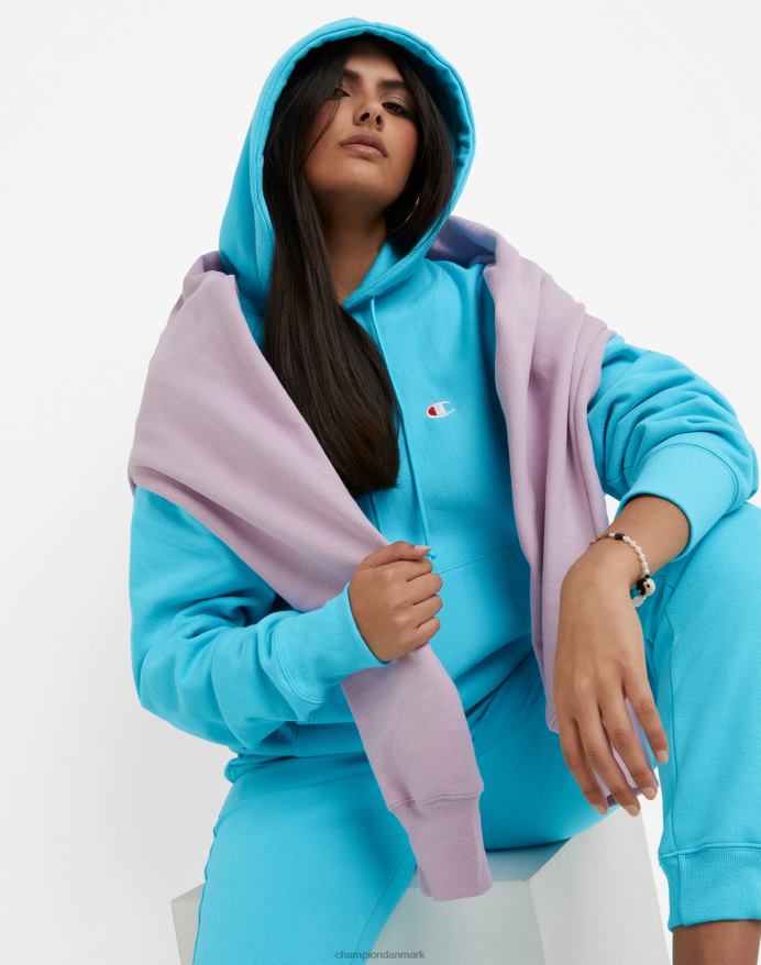 Champion oversized omvendt vævet hættetrøje c-logo V6J66944 lys himmelblå