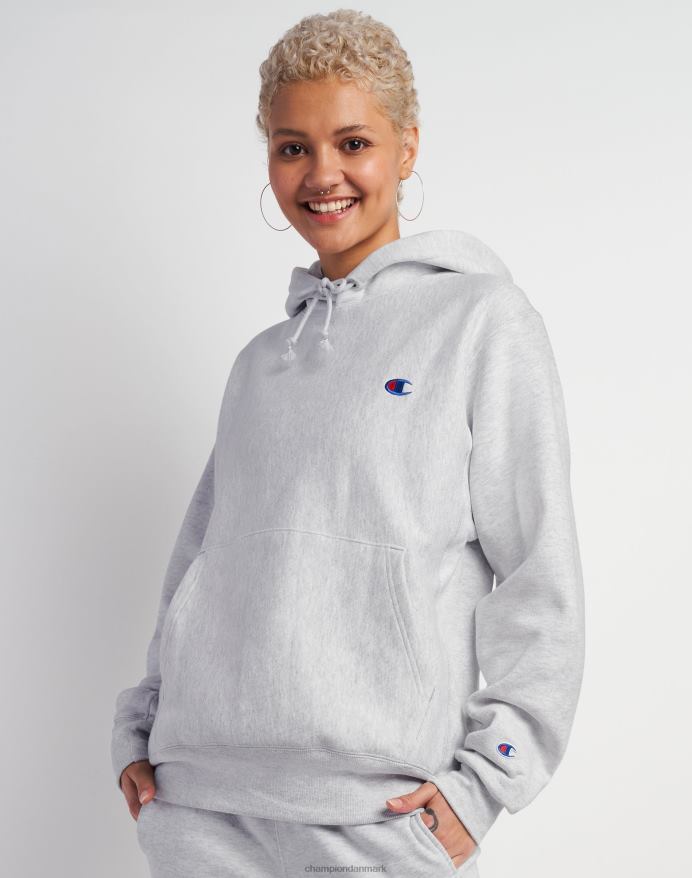Champion oversized omvendt vævet hættetrøje c-logo V6J66945 sølvgrå