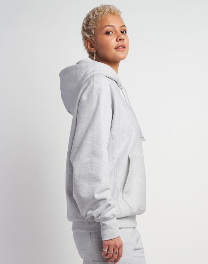 Champion oversized omvendt vævet hættetrøje c-logo V6J66945 sølvgrå