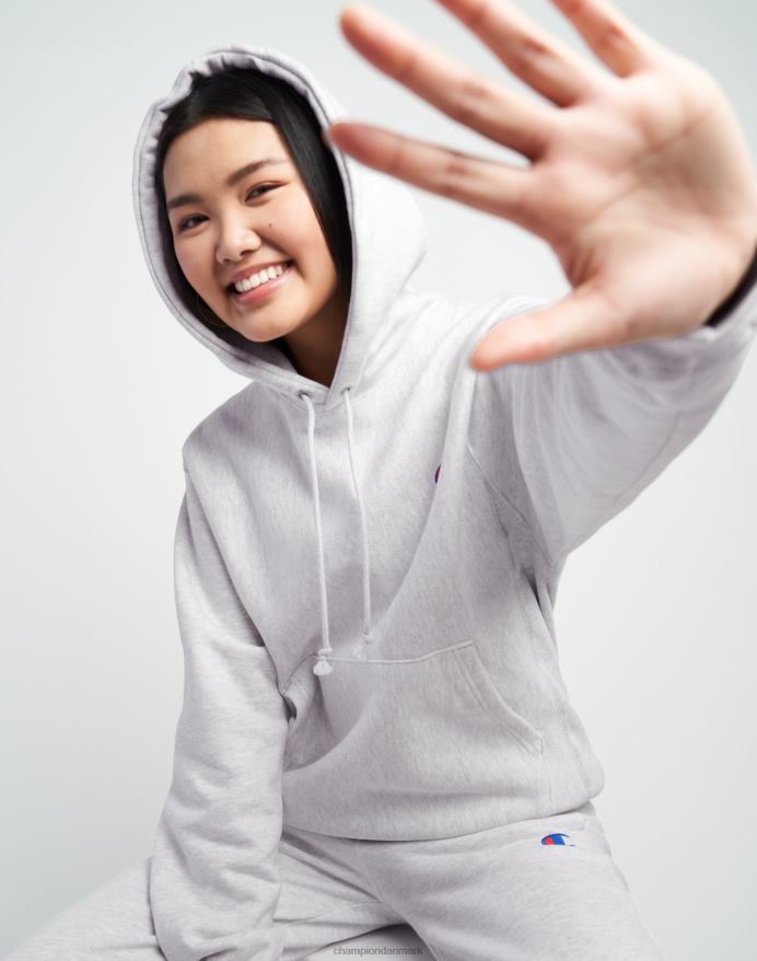 Champion oversized omvendt vævet hættetrøje c-logo V6J66945 sølvgrå