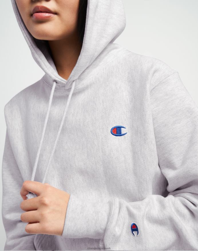 Champion oversized omvendt vævet hættetrøje c-logo V6J66945 sølvgrå