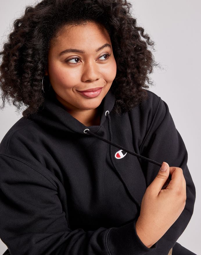 Champion plus omvendt vævet hættetrøje V6J66965 sort