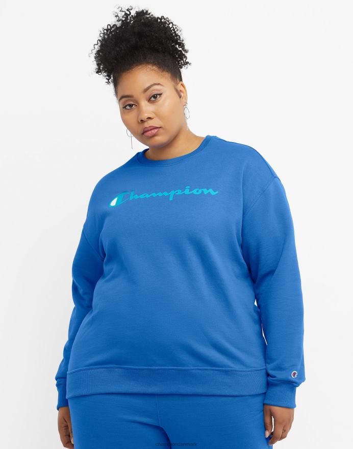 Champion powerblend crew classic script logo (plus size) V6J661023 odyssé