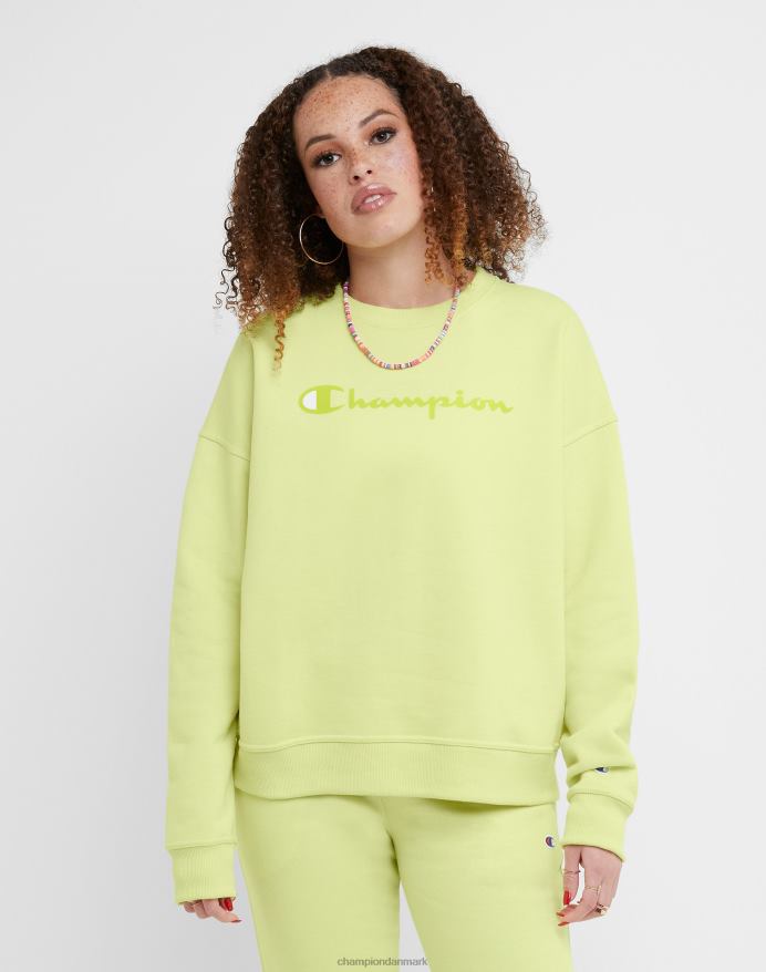 Champion powerblend crew klassiske manuskript V6J662011 frossen lime