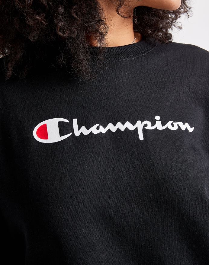 Champion powerblend crew klassiske manuskript V6J662016 sort