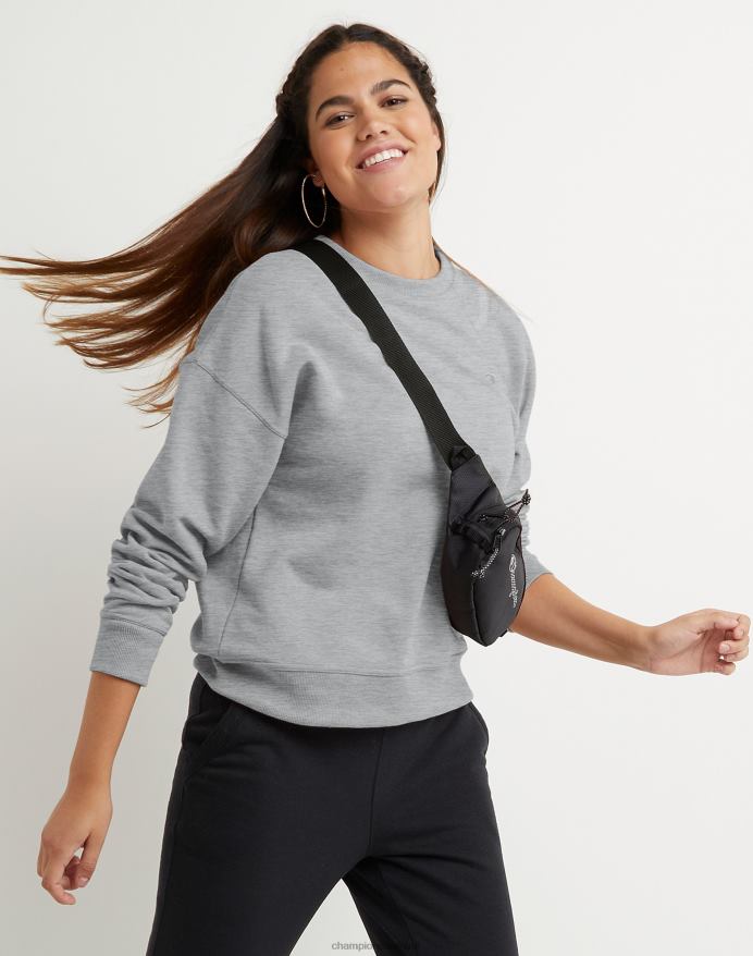 Champion powerblend fleece afslappet besætning broderet c-logo V6J661053 oxford grå lyng