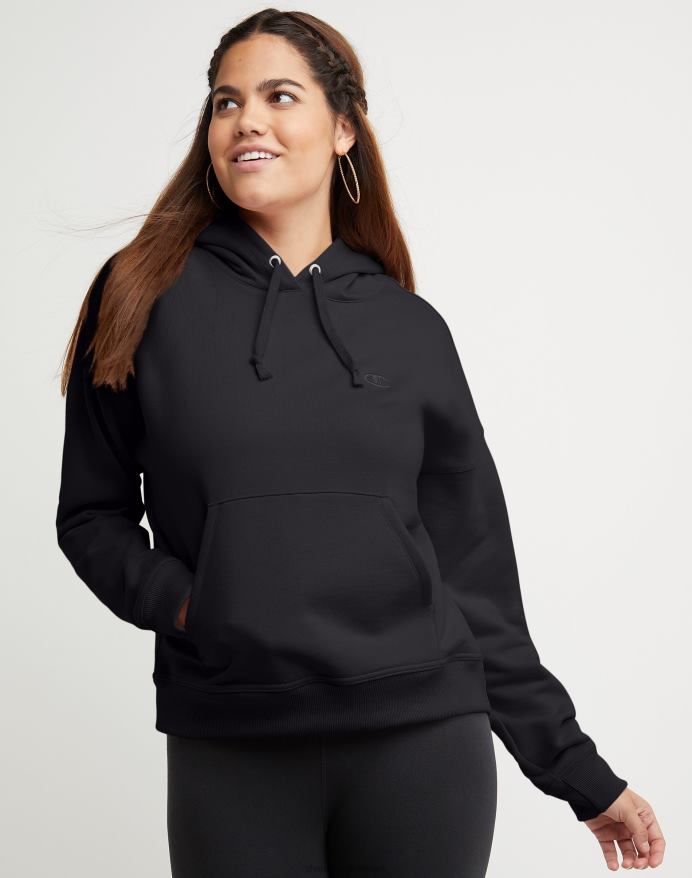 Champion powerblend fleece afslappet hættetrøje broderet c-logo V6J661048 sort