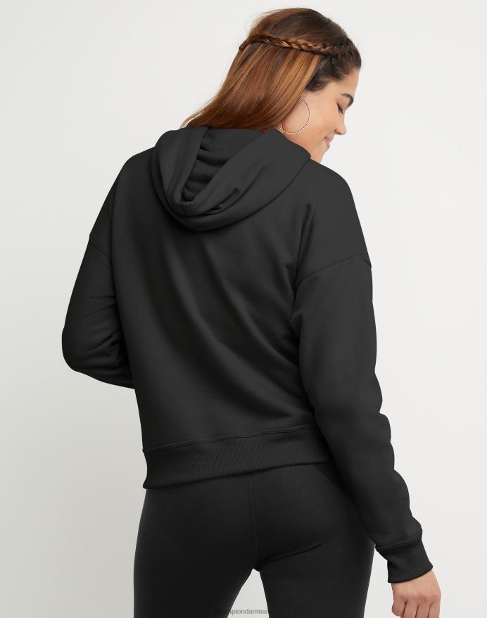 Champion powerblend fleece afslappet hættetrøje broderet c-logo V6J661048 sort