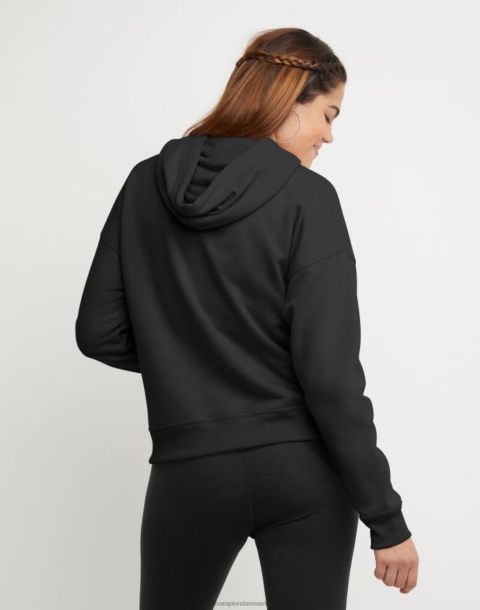 Champion powerblend fleece afslappet hættetrøje lille logo V6J661984 sort