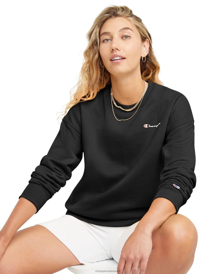 Champion powerblend fleece crew venstre bryst script logo V6J661995 sort