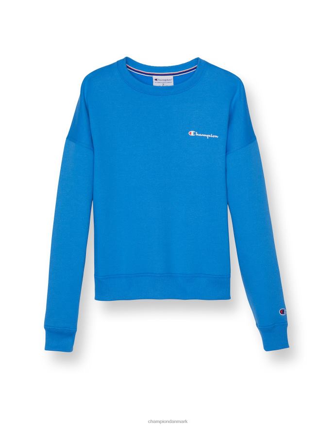 Champion powerblend fleece crew venstre bryst script logo V6J661997 blå jay