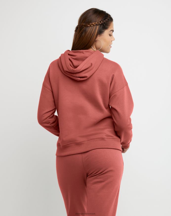 Champion powerblend fleece hættetrøje colorblock folie & high density c logo V6J661955 sandeltræ rød