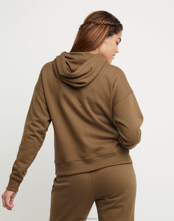 Champion powerblend fleece hættetrøje colorblock folie & high density c logo V6J661956 midtvejs brun