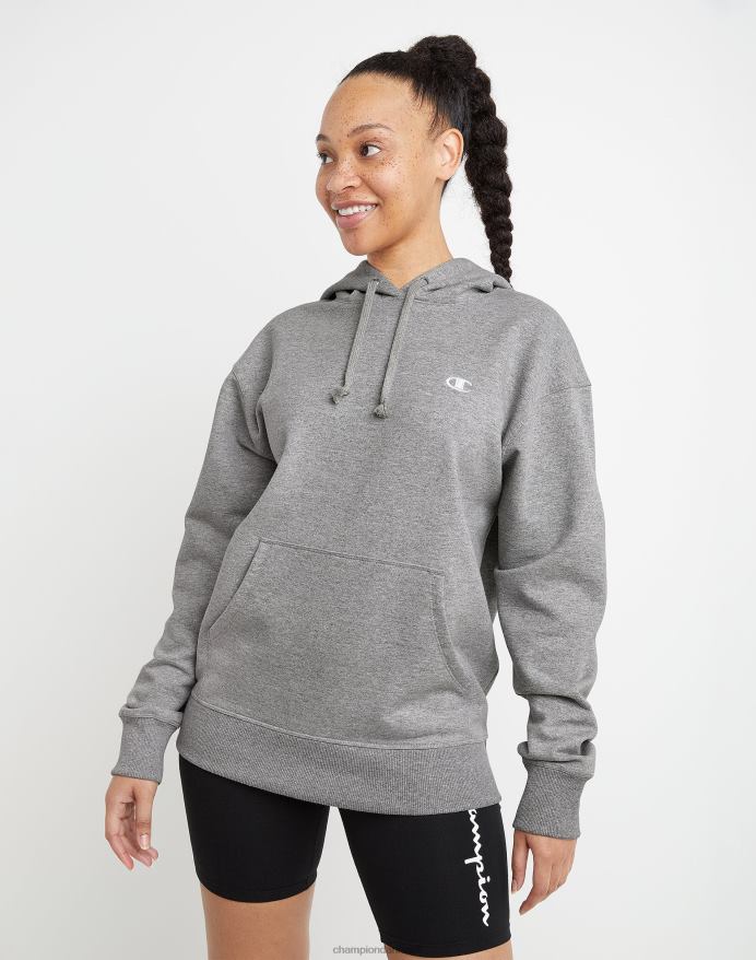 Champion powerblend fleece oversized hættetrøje c-logo V6J662008 oxford grå
