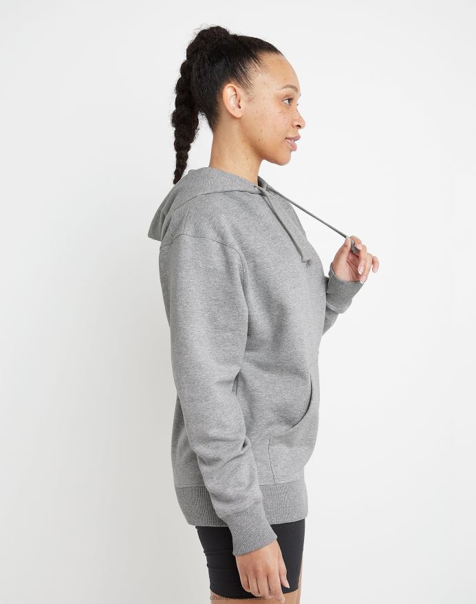 Champion powerblend fleece oversized hættetrøje c-logo V6J662008 oxford grå