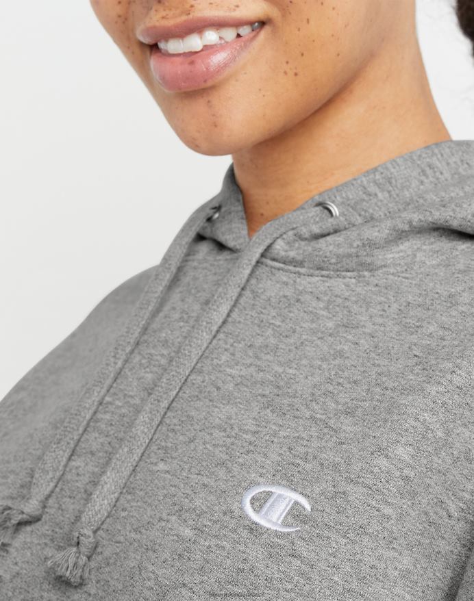 Champion powerblend fleece oversized hættetrøje c-logo V6J662008 oxford grå