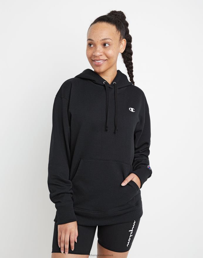 Champion powerblend fleece oversized hættetrøje c-logo V6J662010 sort